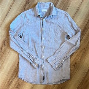 Uniqlo Light Gray Linen Button-Down Shirt